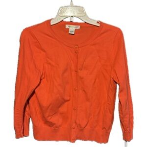 August Silk Vibrant Orange Cardigan